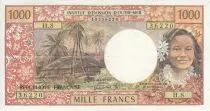 Tahiti 1000 Francs - Tahitian girl - ND (1977) - Serial H.8
