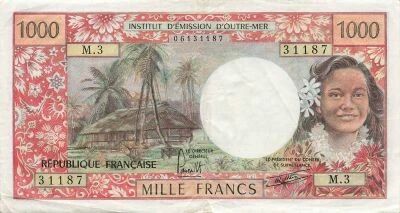 Tahiti 1000 Francs - Tahitian Woman - ND (1977) - P.27b