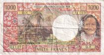 Tahiti 1000 Francs -Tahitienne - Hibiscus - 1985 - Serial D.8 - P.27d