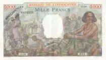 Tahiti 1000 Francs Scène de marché - ND (1957) - Série O.00 - Spécimen n°0137