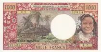 Tahiti 1000 Francs Tahitienne - Hibiscus - 1971 - E.2 - PNEUF - P.27a