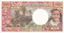 Tahiti 1000 Francs Tahitienne - Hibiscus - 1985 - K.6 - PNEUF - P.27d