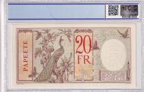 Tahiti 20 Francs - Au paon - Spécimen - Papeete - Banque de l\'Indo-Chine - 1928 - PCGS 65 OPQ