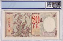 Tahiti 20 Francs - Peacock - Specimen - ND (1927) - PCGS 64 OPQ