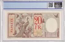 Tahiti 20 Francs - Peacock - Specimen - Papeete - Bank of French Indo-Chine - ND (1927) - PCGS 64 OPQ