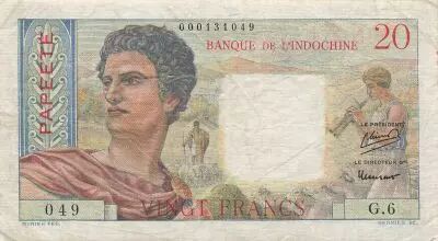 Tahiti 20 Francs - Young Sheperd - ND (1951) - P.21a