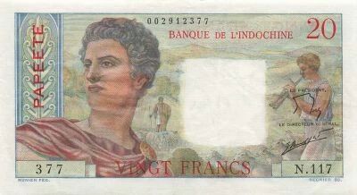 Tahiti 20 Francs - Young Sheperd - ND (1963) - P.21c