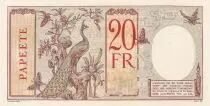 Tahiti 20 Francs Peacock - Specimen - Papeete - Bank of French Indo-Chine - 1928
