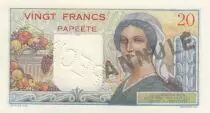 Tahiti 20 Francs Young farmer - ND (1954) - Specimen on circulated note Serial A.33