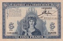 Tahiti 5 Francs, Minerva - 1944 - 1032838 - XF to XF + - P.19