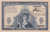 Tahiti 5 Francs, Minerve - 1944 - 1032833