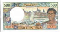 Tahiti 500 Francs Pêcheur et pirogues - 1969
