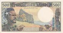 Tahiti 500 Francs Polynesian - Canoe -  1970 - Serial F.1 - XF - P.25a