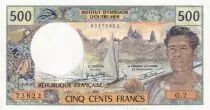 Tahiti 500 Francs Polynesian - Canoe -  1977 - Serial G.2 - UNC - P.25b2