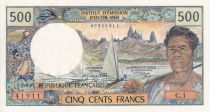 Tahiti 500 Francs Polynésien - Pirogue -  1970 - Série C.1 - PNEUF - P.25a