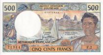 Tahiti 500 Francs Polynésien - Pirogue -  1977 - Série F.2 - NEUF - P.25b2