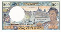 Tahiti 500 Francs Polynésien - Pirogue -  1985 - Série R.3 - PNEUF - P.25d