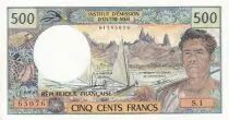 Tahiti 500 Francs Polyn&eacute;sien - Pirogue -  Ann&eacute;es et s&eacute;ries vari&eacute;es - TTB