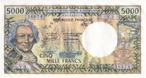 Tahiti 5000 Francs - Bougainville - Trois-Mâts - ND (1983) - Serial V.3 - P.28d