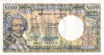 Tahiti 5000 Francs - Bougainville - Trois-Mâts - ND (1983) - Série V.3 - P.28d