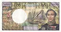 Tahiti 5000 Francs - Bougainville - Trois-Mâts - ND (1983) - Série V.3 - P.28d