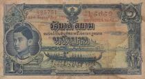 Tailandia 1 Baht - King Rama VIII - Temple - 1936 - Series D75