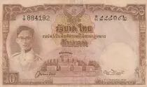 Tailandia 10 Baht Rama VIII - ND (1948) - Serial I18 black