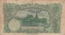 Tailandia 20 Baht Rama VIII - Temple - 01-04-1936 Serial P.11
