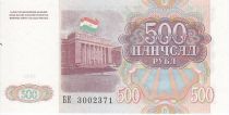 Tajikistan 500 Roubles Parliament