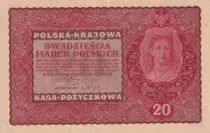 Tannu-Tuva 20 Marek - Woman head - Imperial eagle - 1919 - Serial EW - P.26