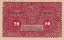 Tannu-Tuva 20 Marek - Woman head - Imperial eagle - 1919 - Serial EW - P.26