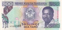 Tanzania 500 Schillingi - President Mwinyi - ND (1993) - Serial HT - P.26b