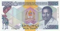 Tanzania 500 Shillings - President Ali Hassan Mwinyi - clove harvest - 1989 - BG Series
