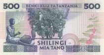 Tanzania 500 Shillings - President Ali Hassan Mwinyi - clove harvest - 1989 - BG Series