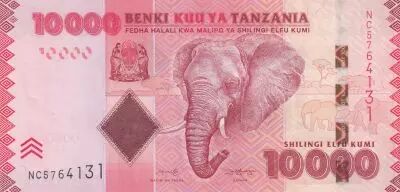 Tanzanie 10000 Schillingi El�phant - Banque - 2020