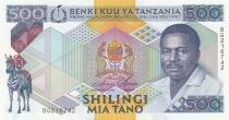Tanzanie 500 Shillings - Pr&eacute;sident Ali Hassan Mwinyi - r&eacute;colte de clous de girofle - 1989 - S&eacute;rie BG