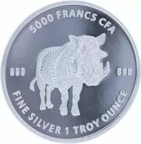 Tchad Mandala Phacochère - 1 Once Argent 2021