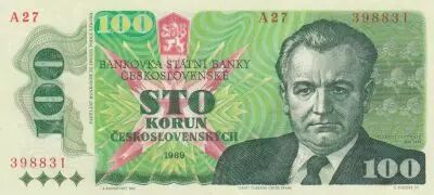 Tch�coslovaquie 100 Korun - Klement Gottwald - 1989 - S�rie A.27