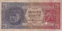 Tch&eacute;coslovaquie 20 Korun - G&eacute;n&eacute;ral Milan R. Stefanik - 1926 - P.21