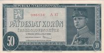 Tchécoslovaquie 50 Korun - Gen Milan R. Stefanik - Paysage - 03-07-1948 - Série A.17  - P.66