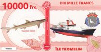Terres Australes Françaises 10000 Francs Ile Tromelin - Requin, Navire - 2018 - Fantaisie