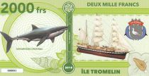 Terres Australes Françaises 2000 Francs Ile Tromelin - Requin, Voilier - 2018 - Fantaisie