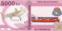 Terres Australes Françaises 5000 Francs Ile Tromelin - Requin, Cargo - 2018 - Fantaisie