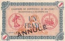 Territoire-de-Belfort Bon 1 Franc - Chambre de Commerce de Belfort - 1918 - Annul&eacute;