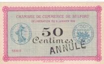 Territoire-de-Belfort Bon 50 Centimes - Chambre de Commerce de Belfort - 1916 - Annul&eacute;