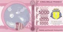 Territori  Francesi des Sud 5000 Francs Bassas da India, turtle, boat - 2018 - Fantaisy