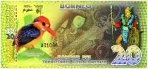 Territori Equatoriali 20 Francs, Borneo - Woman - Kingfisher, warrior and music 2014
