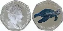 Territorio Brit�nico de Ultramar 50 Pence Green Turtle - 2019 Colorized