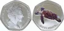 Territorio britannico di oltremare 50 Pence TURTLE  Hawksbill - 2019 Colorized