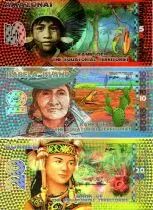 Territorios Ecuatoriales 35 Francs, Set of 3 banknotes : Amazonas - Isabela Island - Borneo 2014